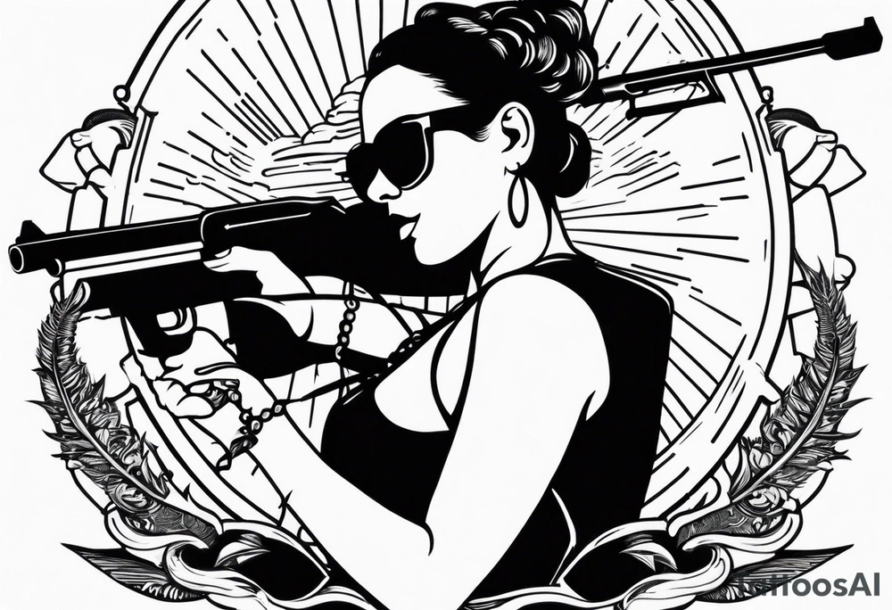 capricorn with sunglasses and a shotgun tattoo idea