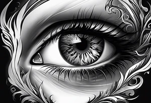 smoke fire eye tattoo idea