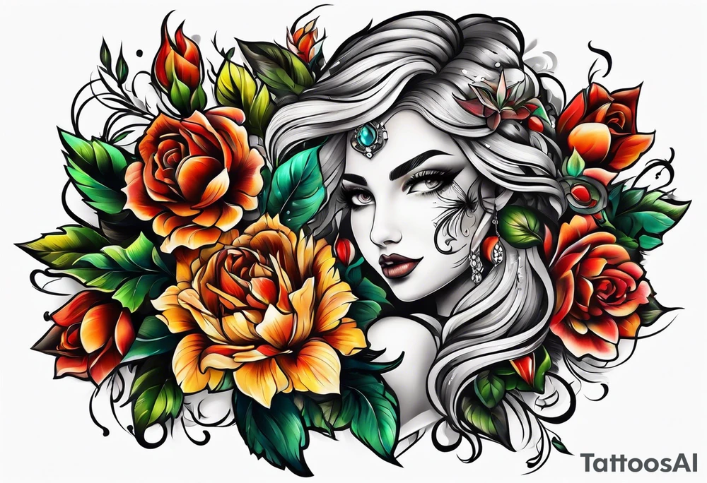 full body tattoo on the back from top to bottom on paper tattoo idea