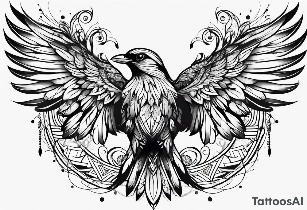 bird wings tattoo idea