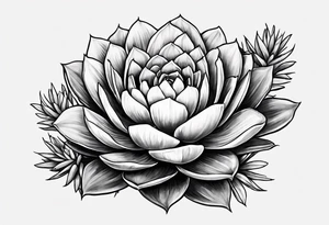 Mexican Desert flora succulents and cactus tattoo idea