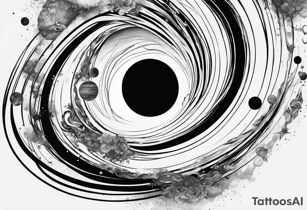 planets falling into a spiraling black hole tattoo idea planets falling into a spiraling black hole tattoo idea