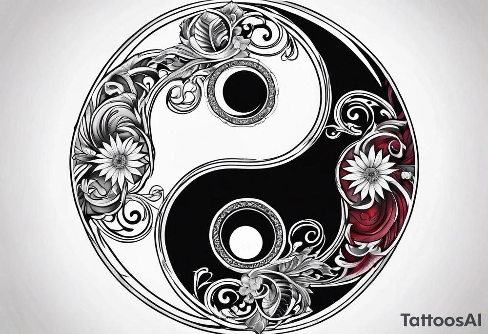 Manly yin and yang tattoo idea