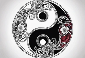 Manly yin and yang tattoo idea