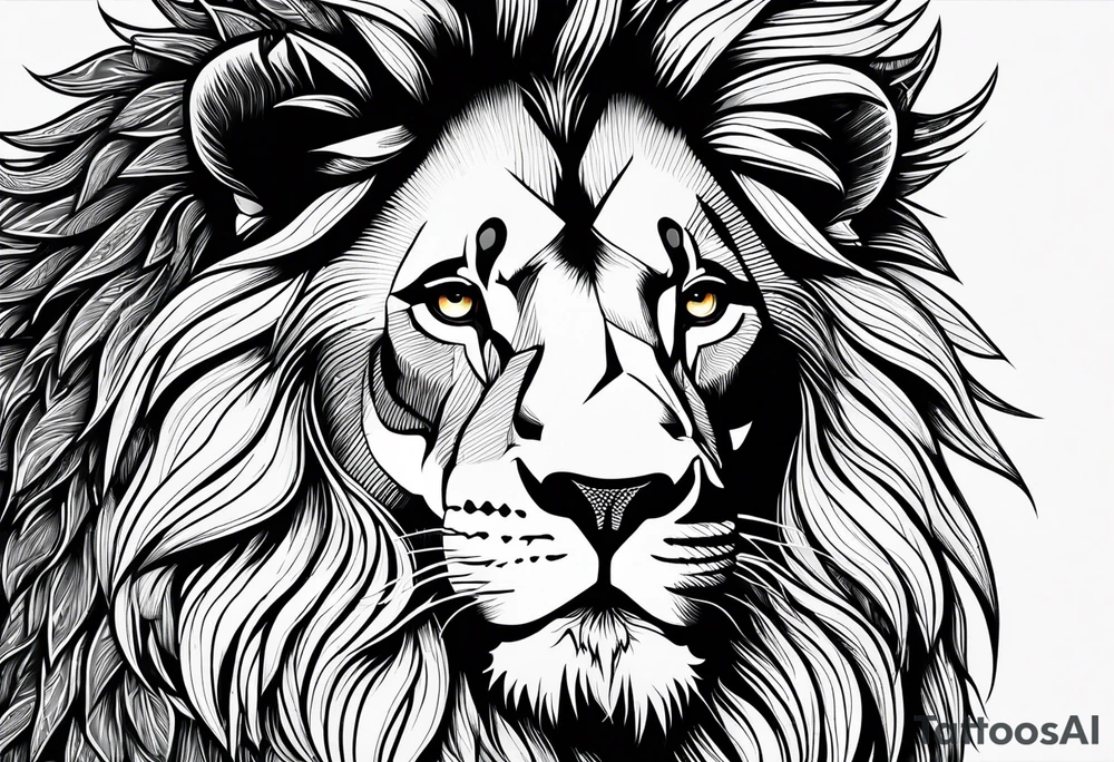 a psychedelic lion tattoo idea