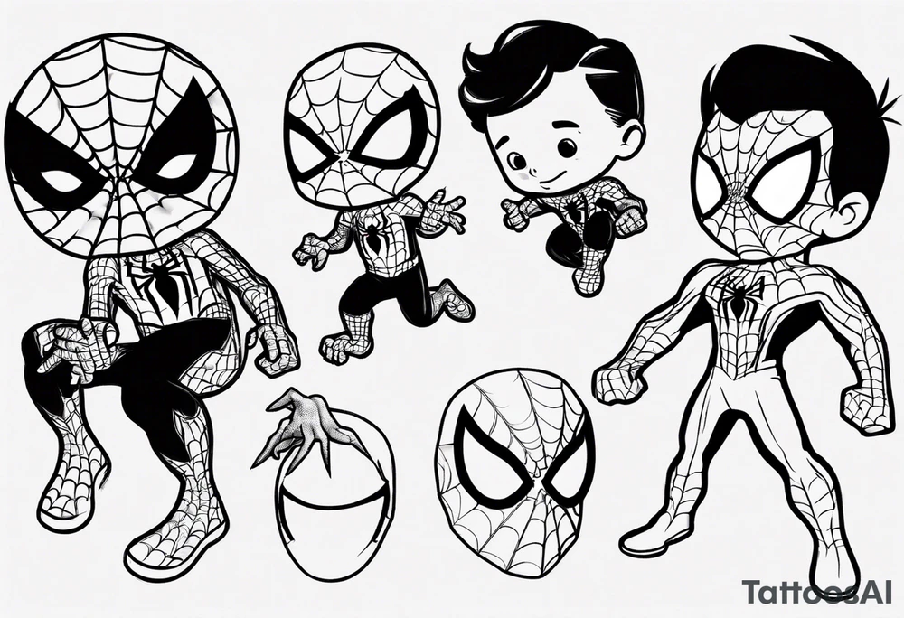 Black toddler as Spider-Man tattoo idea