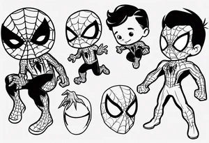 Black toddler as Spider-Man tattoo idea