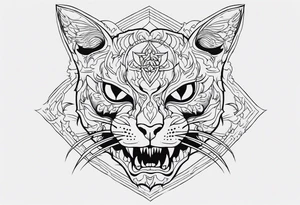 Um gato zombie demonio tattoo idea