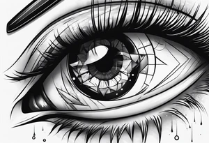 Empty eyes with a knife on it tattoo idea