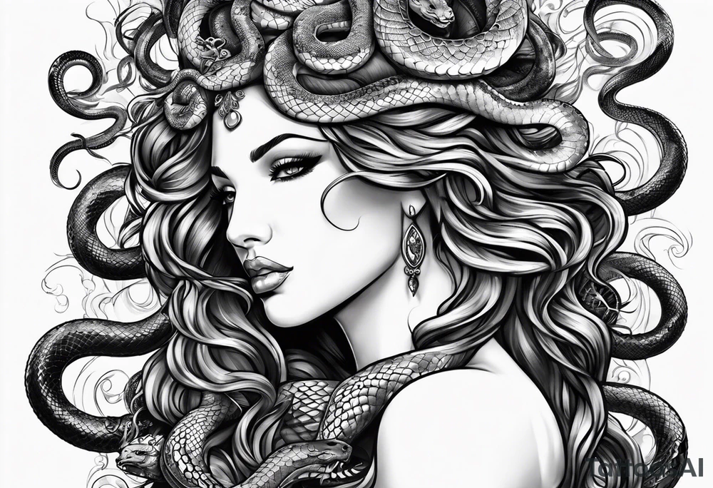 medusa with snakes tattoo idea