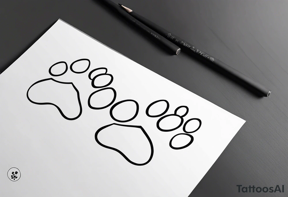 paw prints tattoo idea