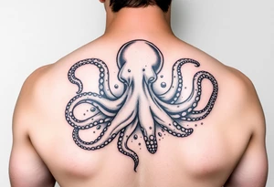 Octopus with sea background tattoo idea