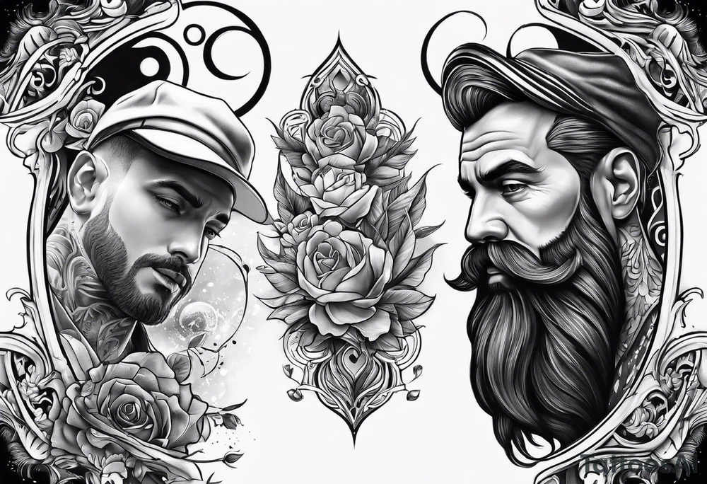 Father son half sleeve tattoo idea