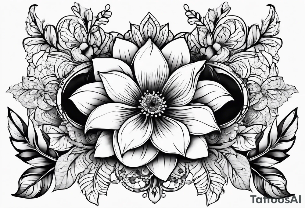 Flower lace sternum tattoo tattoo idea