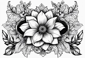 Flower lace sternum tattoo tattoo idea
