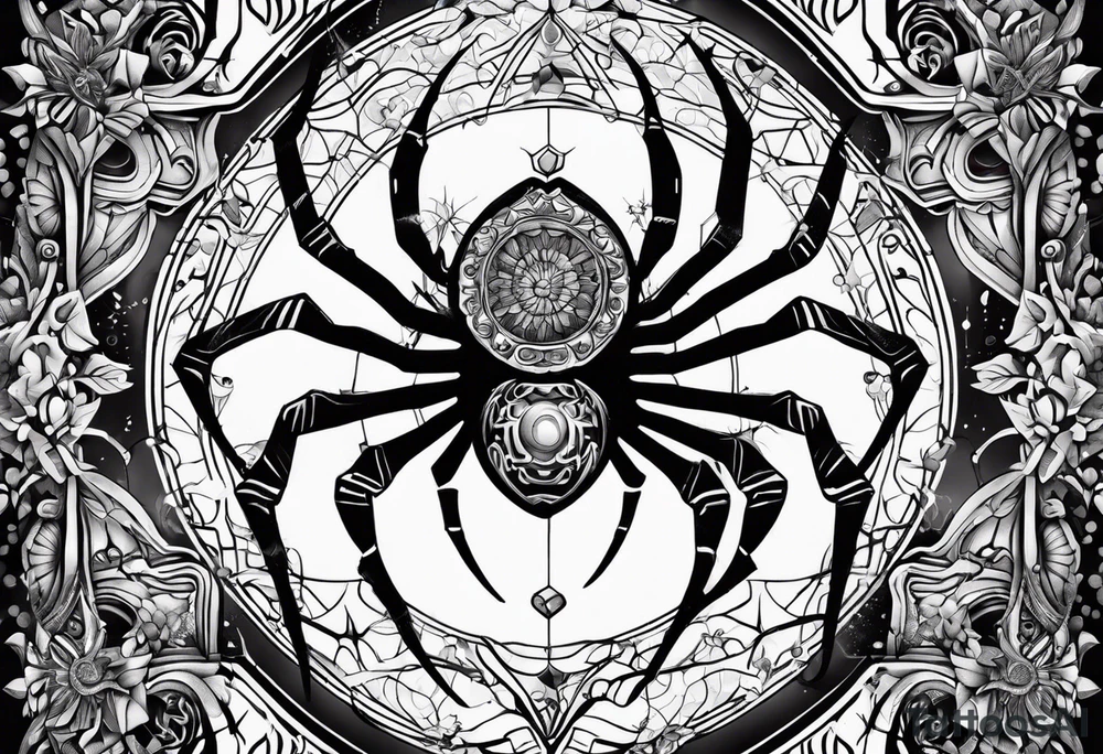 a psychedelic spider tattoo idea