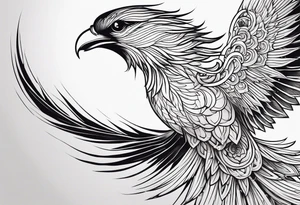 Side view of phoenix tattoo idea