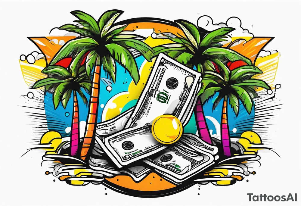 Palm trees, money tattoo idea