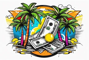Palm trees, money tattoo idea