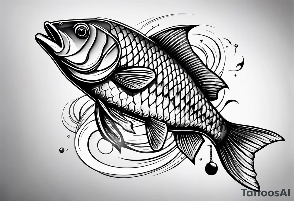 Hinting and fishing and love tattoo idea