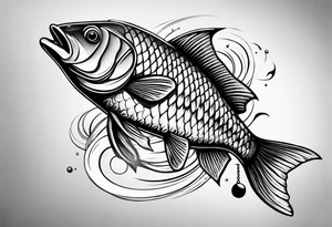 Hinting and fishing and love tattoo idea