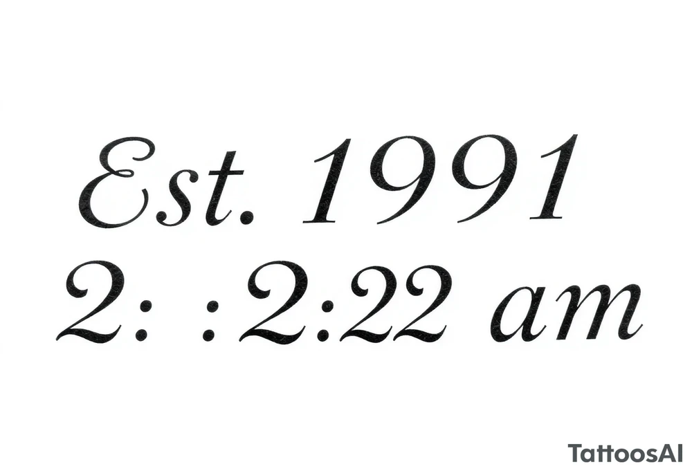 Est. 1991  2:22 am tattoo idea