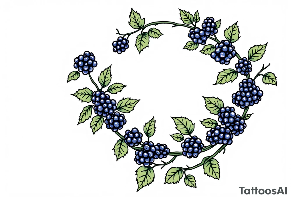 American traditional style Blackberry vine to wrap around an arm tattoo idea