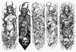 Sleeve good and evil tattoo idea