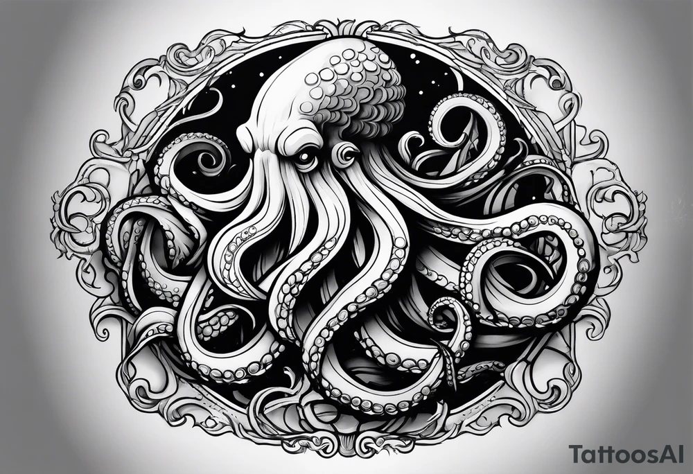 kraken with tentacles tattoo idea
