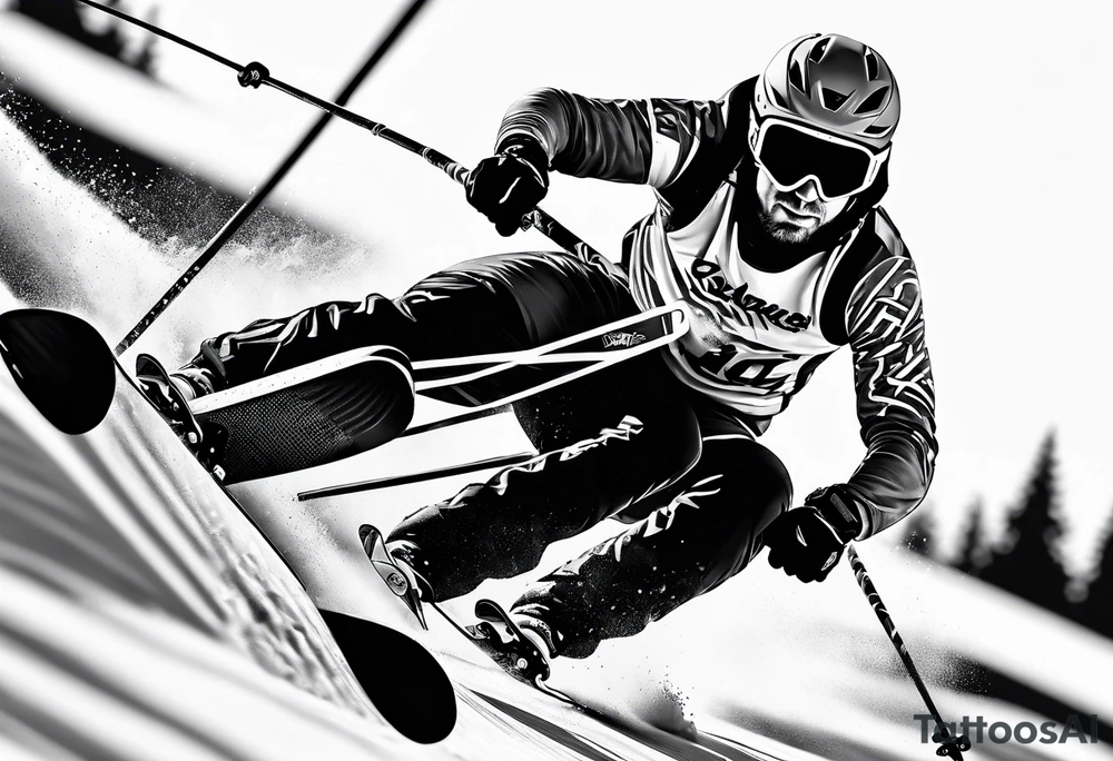 Skier tattoo idea