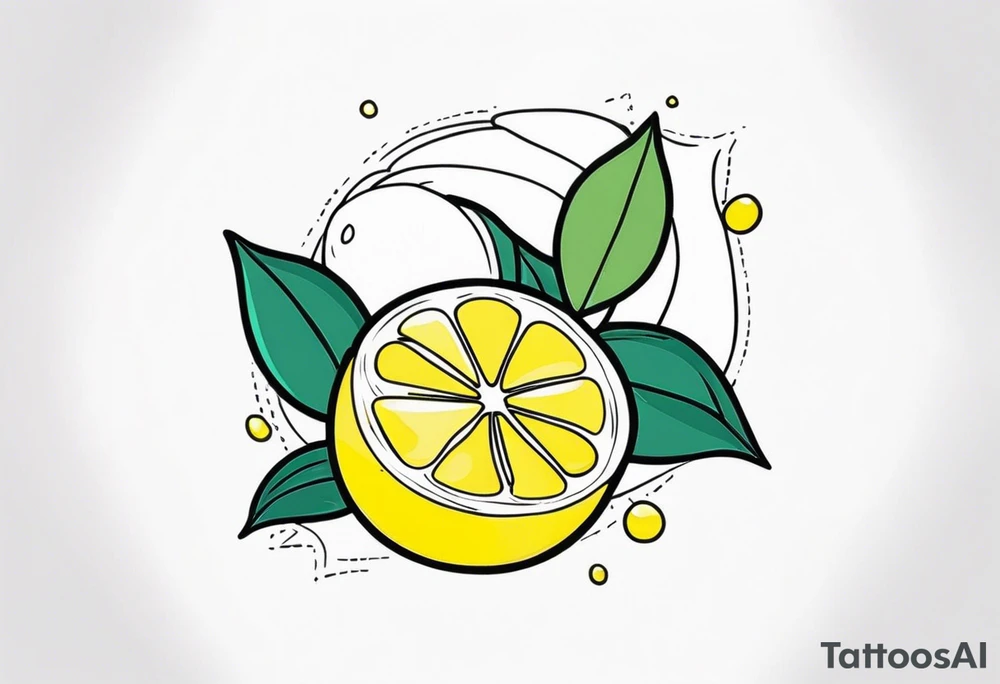 a combination between a lemon and a paw tattoo idea