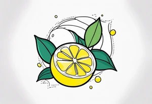 a combination between a lemon and a paw tattoo idea