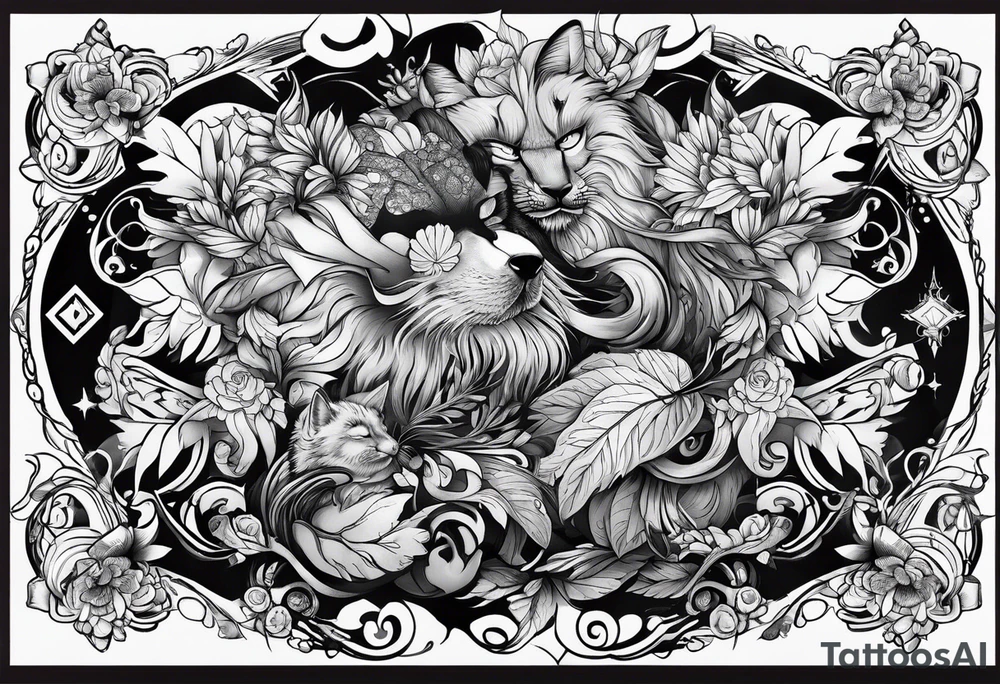 ok change characters with animals tattoo idea