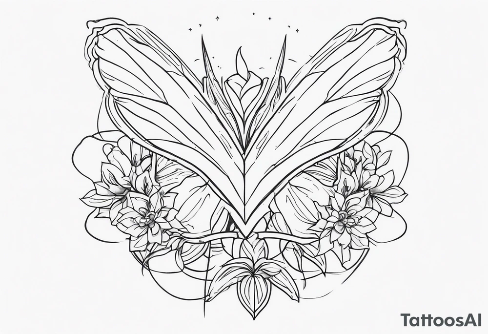 Small memorial line work tattoo idea
