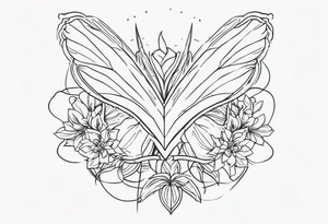 Small memorial line work tattoo idea