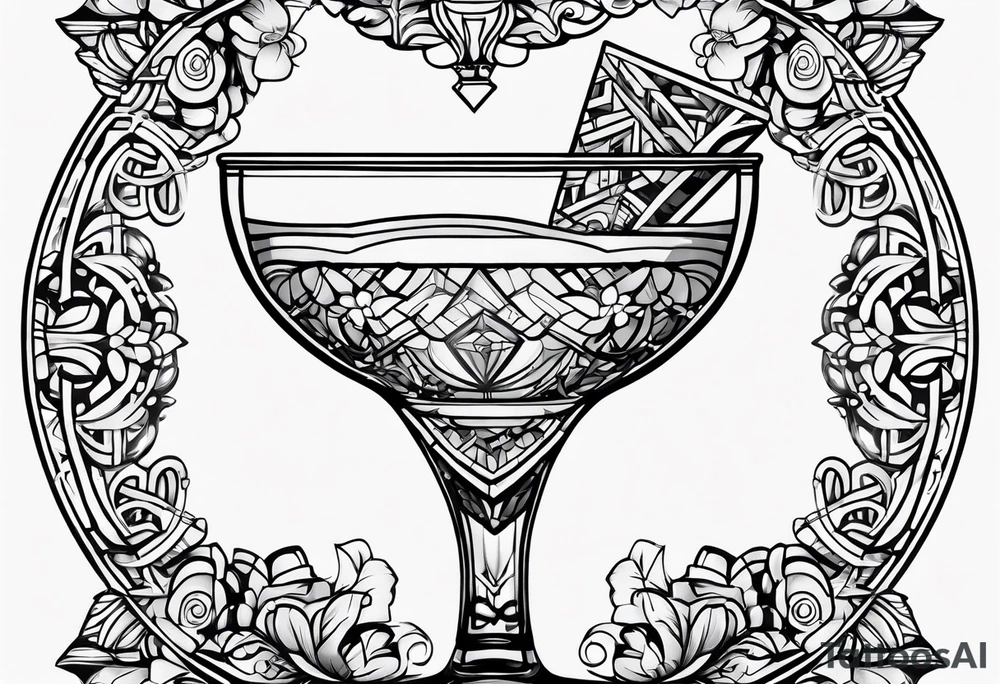 coupe cocktail glass
 glass tattoo idea