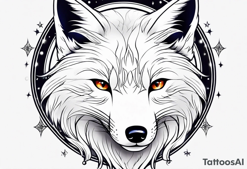 White fox mystic tattoo idea