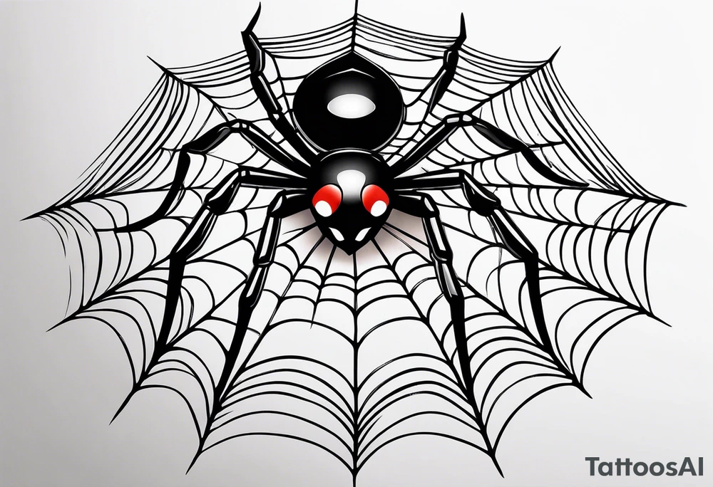 Spider web with black widow tattoo idea