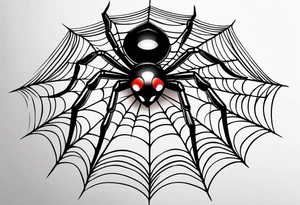 Spider web with black widow tattoo idea