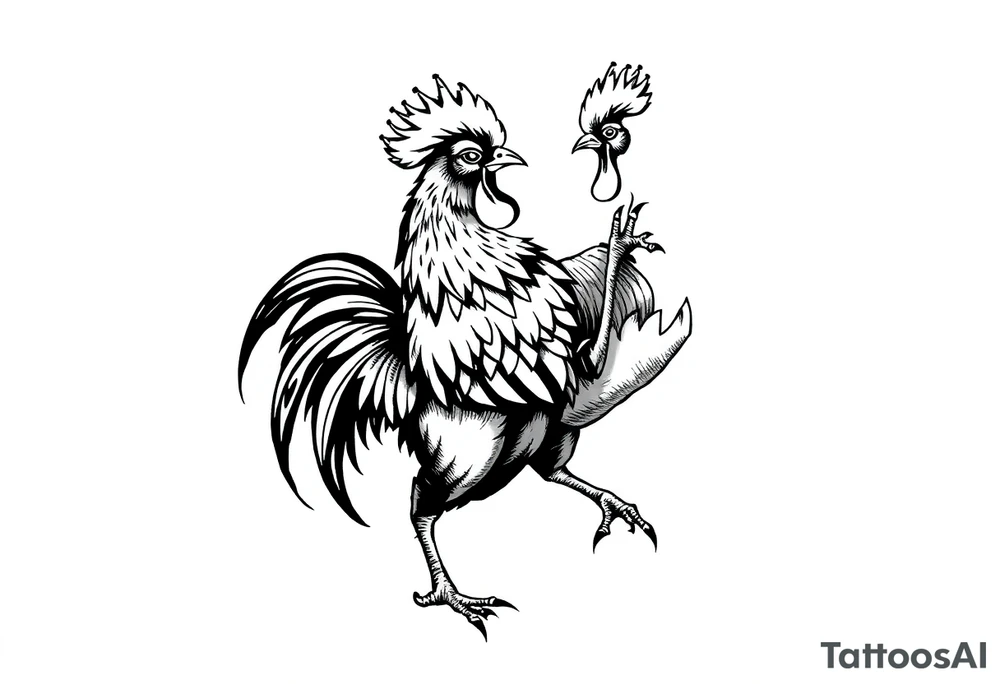 fighting rooster tattoo idea