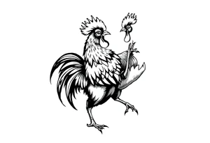 fighting rooster tattoo idea