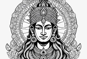 Powerful Lord Vishnu tattoo idea