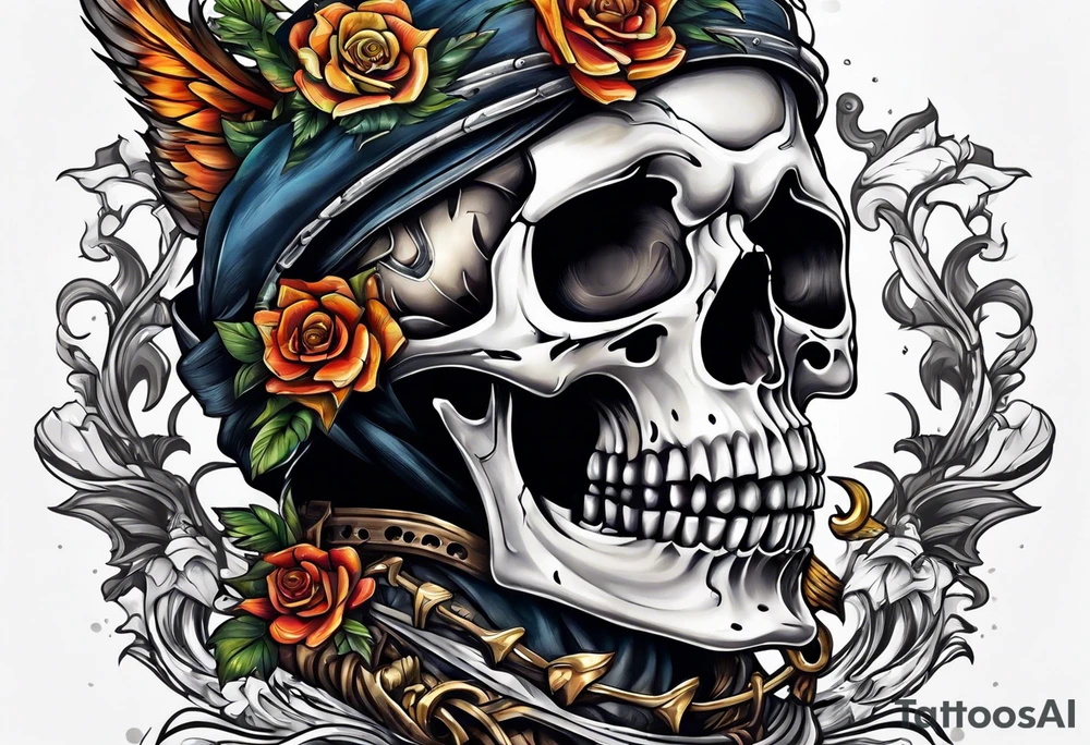 skeleton running from the world tattoo idea