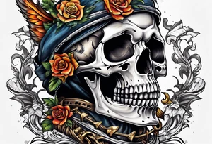 skeleton running from the world tattoo idea