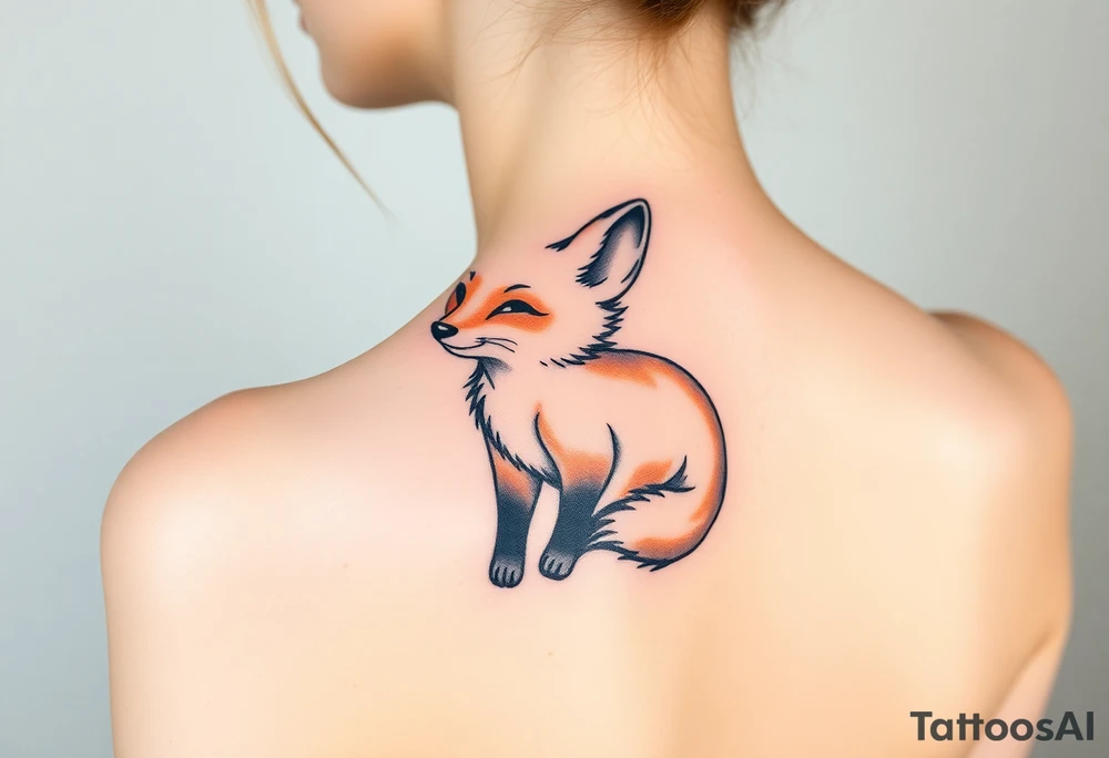 a cute little fox tattoo idea