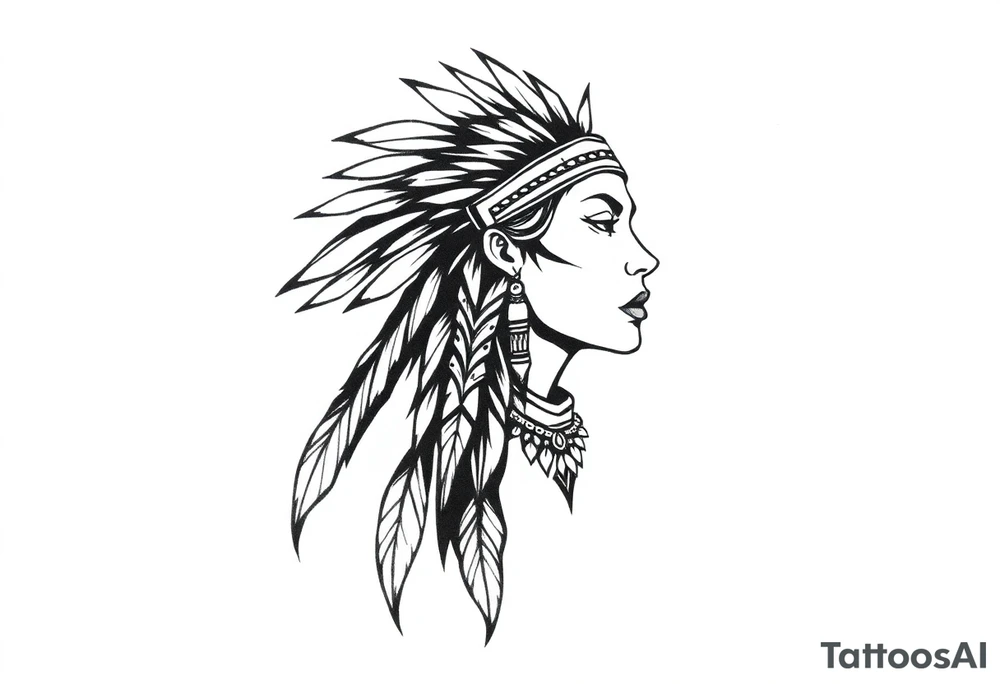 Native American female tattoo idea