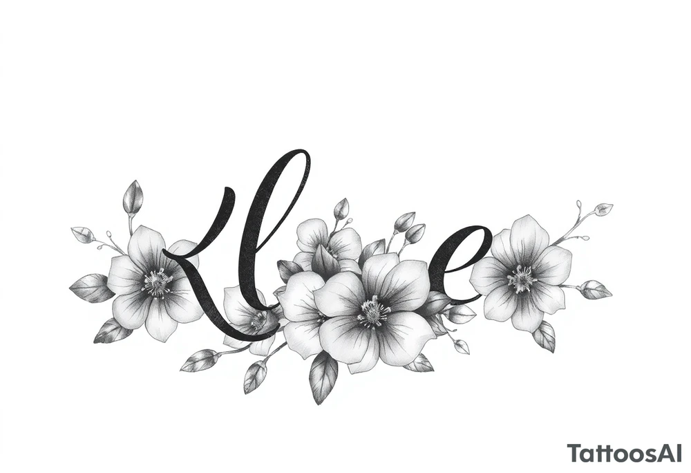 The name Kloee, with flowers tattoo idea