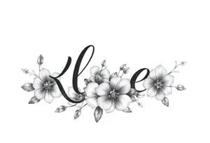 The name Kloee, with flowers tattoo idea