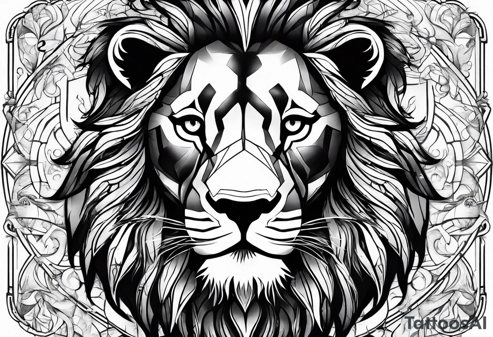Lion and strength tattoo idea