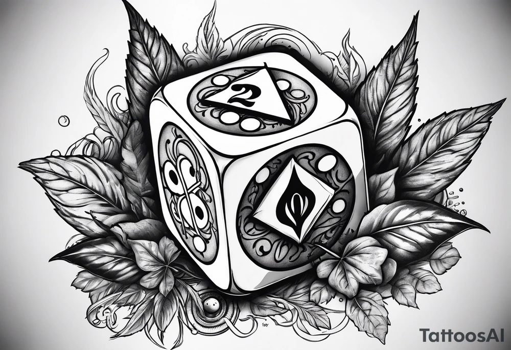 weed dice and 772 tattoo idea